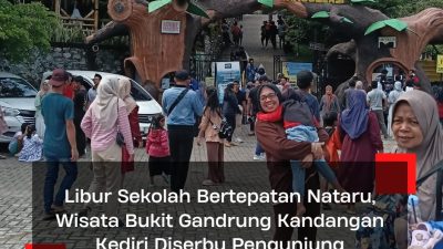 Libur Sekolah Bertepatan Nataru, Wisata Bukit Gandrung Kandangan Kediri Diserbu Pengunjung