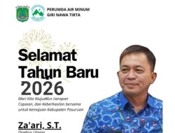 Dewan Direksi Dan Karyawan Perumda Giri Nawa Tirta Kabupaten Pasuruan Mengucapkan Selamat Tahun Baru 2026