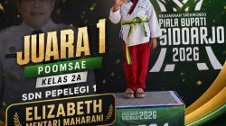SD Negeri Pepelegi 1 Waru Meraih Juara 1 dalam Kategori Cabang Olahraga Taekwondo di Piala Bupati Sidoarjo 2026
