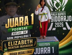 SD Negeri Pepelegi 1 Waru Meraih Juara 1 dalam Kategori Cabang Olahraga Taekwondo di Piala Bupati Sidoarjo 2026
