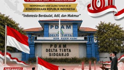Perumda DELTA TIRTA SIDOARJO Mengucapkan Dirgahayu Republik Indonesia ke-81 Tahun