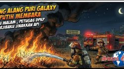 Alang-Alang Puri Galaxy Keputih Membara Sabtu Malam, Petugas DPKP Berjibaku Jinakkan Api