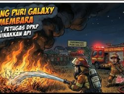 Alang-Alang Puri Galaxy Keputih Membara Sabtu Malam, Petugas DPKP Berjibaku Jinakkan Api